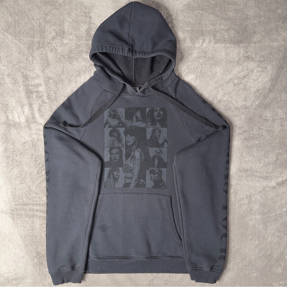 Official Taylor Swift The Eras Tour Charcoal Graphic Print Hoodie Merch Men's M